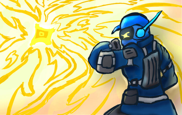 Fighting Against a Higher Being - Illust by Foodbot